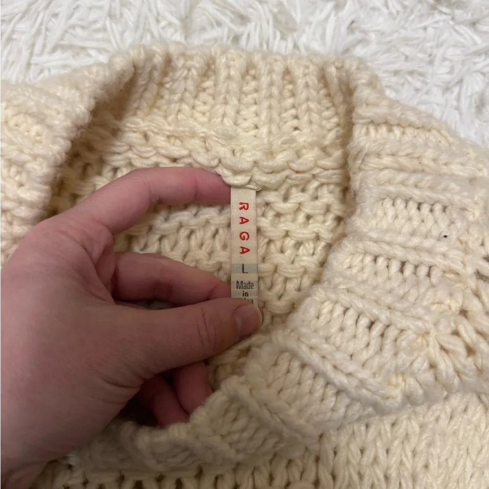 RAGA Cream Cable Knit Sweater RAGA Chunky Knit Sweater Cream RAGA Sweater
